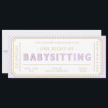 Purple Lilac Stripe Babysitting Gift Voucher Card<br><div class="desc">This babysitting gift voucher design features a classic stripe design. The "babysitting" heading is an image that cannot be edited. All of the other text is fully editable. For more advanced customisation of this design,  simply select the "Customise It" button above.</div>