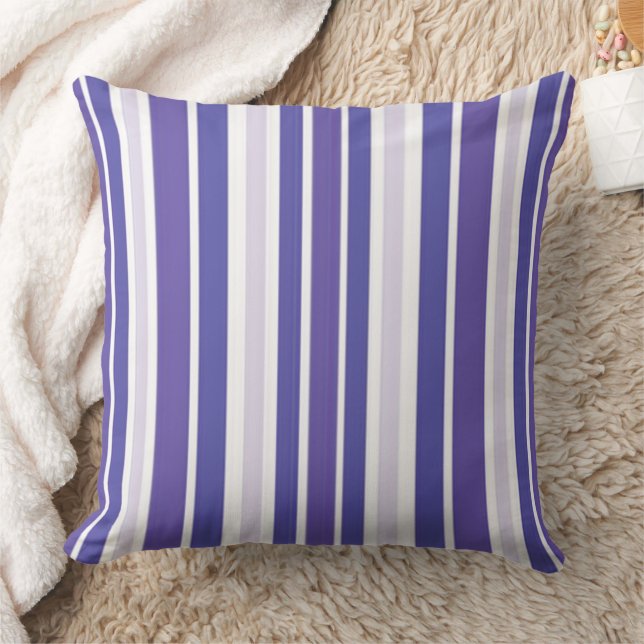 Purple Lilac Stripes Cushion (Blanket)