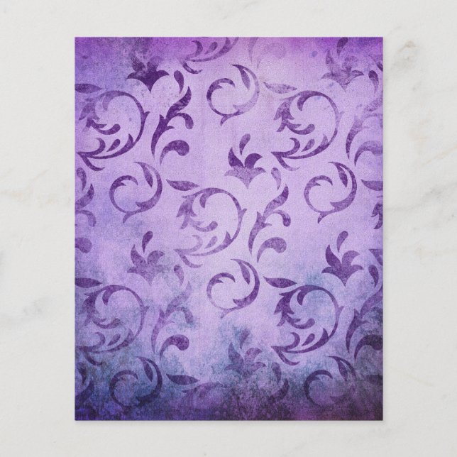 Purple Lilac Vintage Pattern Scrapbook Paper (Front)