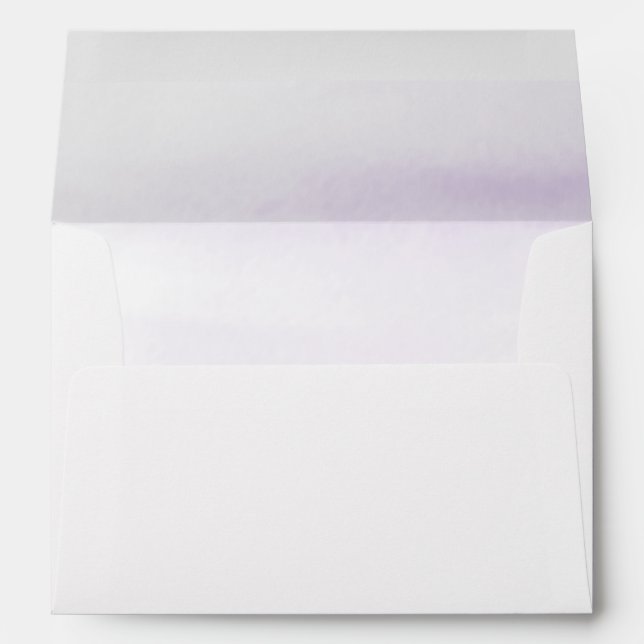Purple Lilac Watercolor Beautiful Elegant Wedding Envelope (Back (Bottom))