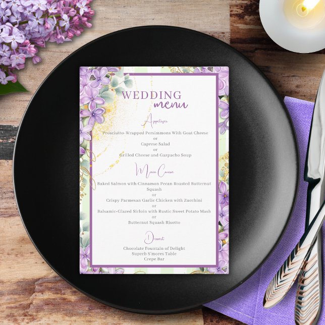 Purple Lilac Wedding Menu (Creator Uploaded)