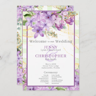 Purple Lilac Wedding Program Programme