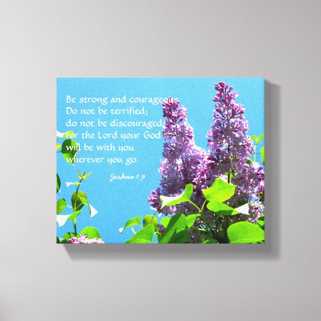Purple Lilacs Christian Scripture Canvas Print (Front)
