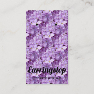Purple Lilacs Flowers Earring Cards