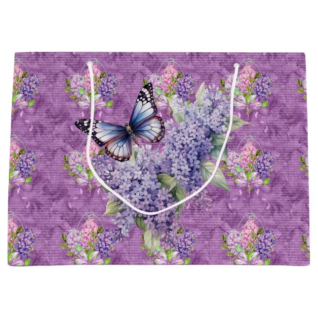 Purple Lilacs  Large Gift Bag (Front)