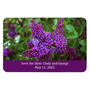 Purple Lilacs on a Spring Day - Save the Date Magnet