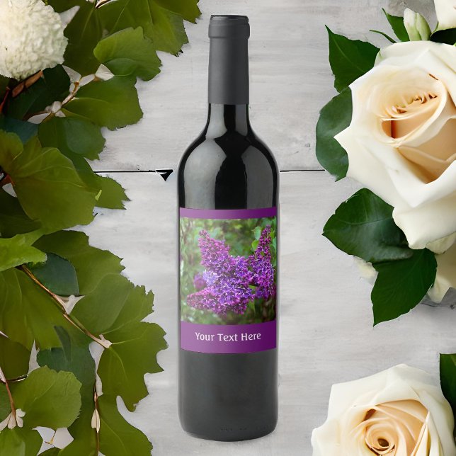 Purple Lilacs on a Spring Day Wine Label (Creator Uploaded)