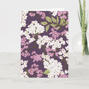 Purple Lilacs On Purple Card
