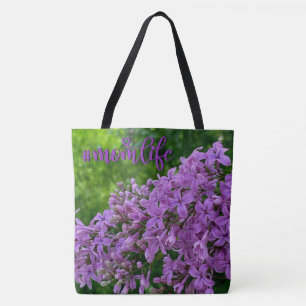 Purple lilacs romantic elegant purple floral Mum Tote Bag
