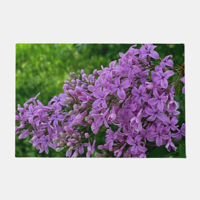 Purple lilacs romantic elegant purple floral photo doormat (Front)