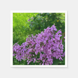 Purple lilacs romantic elegant purple floral photo napkin
