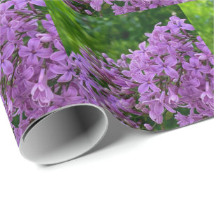 Purple lilacs romantic elegant purple floral photo wrapping paper