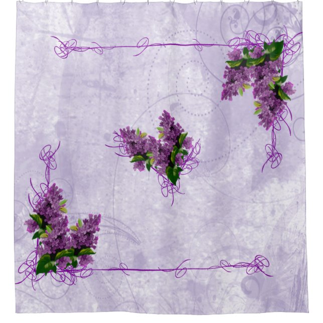 Purple Lilacs Shower Curtain (Front)
