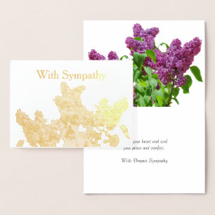 Purple Lilacs Sympathy Gold Foil Card