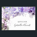Purple Lilacs Watercolor Wedding Advice Cards<br><div class="desc">Have your guests share their words of wisdom with the newlywed couple with the elegant Purple Lilac Flowers Watercolor Wedding Advice Cards. These classy custom flowery marriage advice cards feature a digitally watercolor painted close up floral photograph of light purple lilac flower blossoms on the tree with a white background....</div>