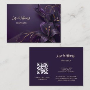 Purple Lilies Luxury    3D Flowers Business Card