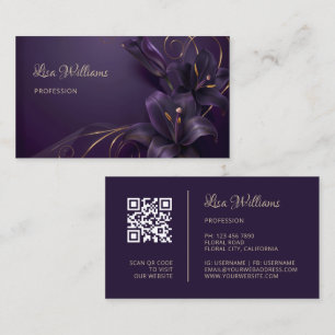 Purple Lilies Luxury Business Card