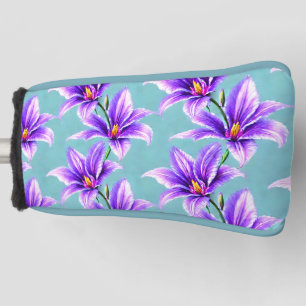 Purple Lilly of the Valley Pattern Golf Head Cover