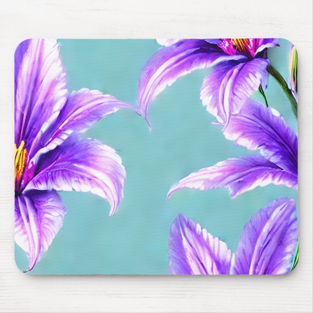 Purple Lilly of the Valley Pattern  Mouse Mat (Front)
