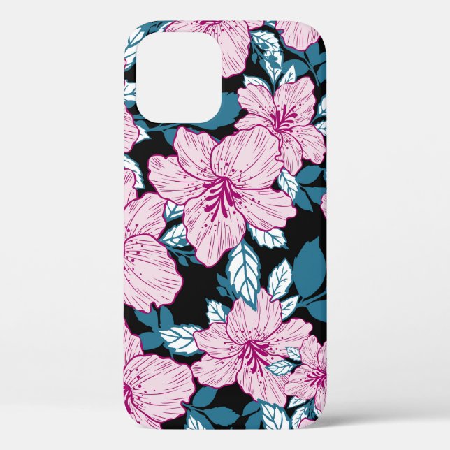 Purple lily, blue leaf background. Case-Mate iPhone case (Back)