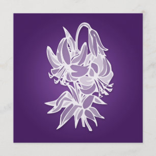 Purple Lily Bouquet Elegant Bridal Shower Invitation