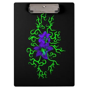 Purple Lily Flower on black Clipboard