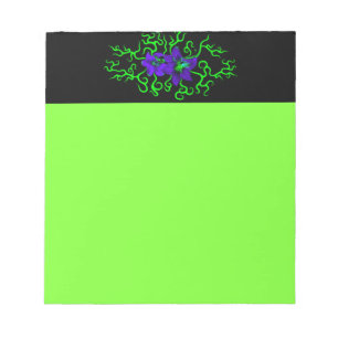 Purple Lily Flower on black Notepad