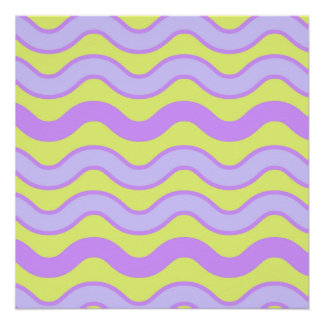 Purple Lime Groovy Stripe Modern Minimalist Spring Poster