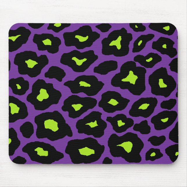 Purple & Lime Leopard Mouse Mat (Front)