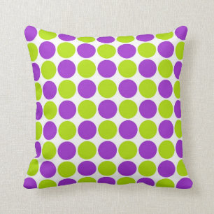 Purple & Lime Polka Dots Cushion