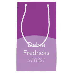 Purple line and waves small gift bag