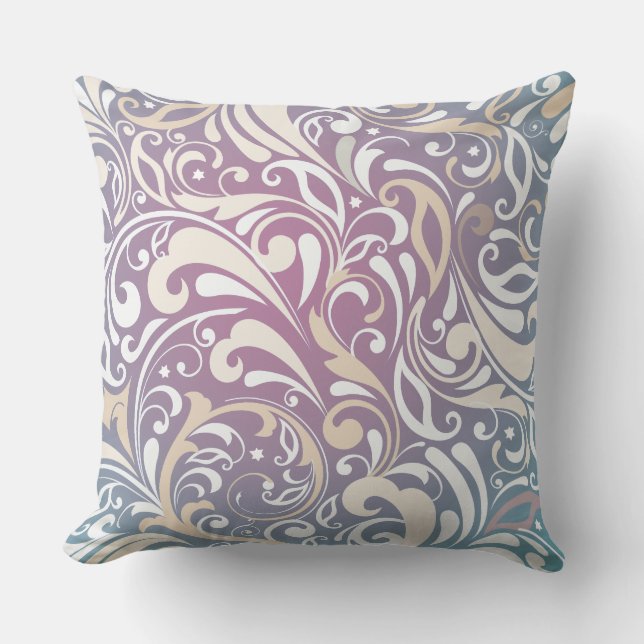 PURPLE LINES DESIGN Retro Throw Pillow (Front)