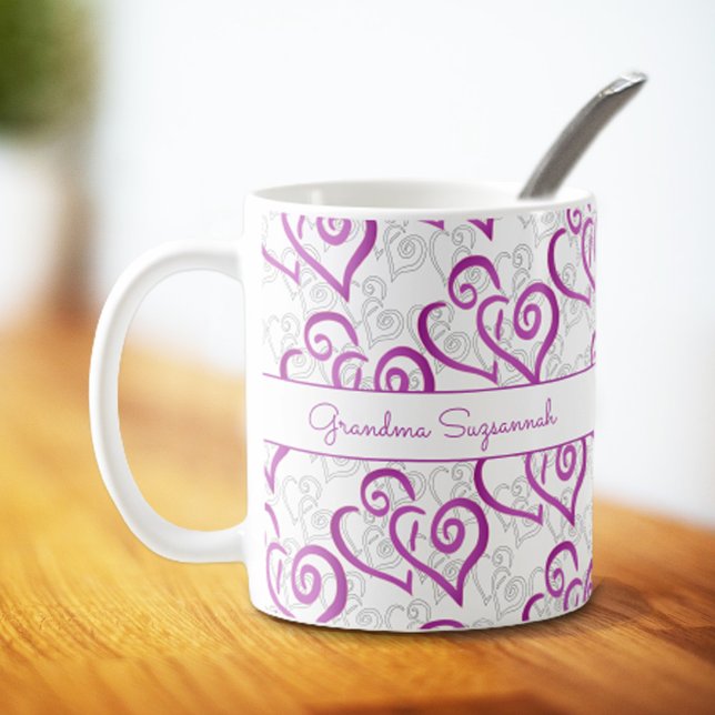Purple Linked Heart Artwork Custom Mug (Creator Uploaded)