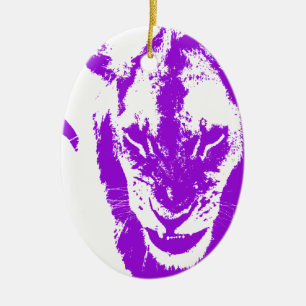 Purple Lion King Ceramic Tree Decoration
