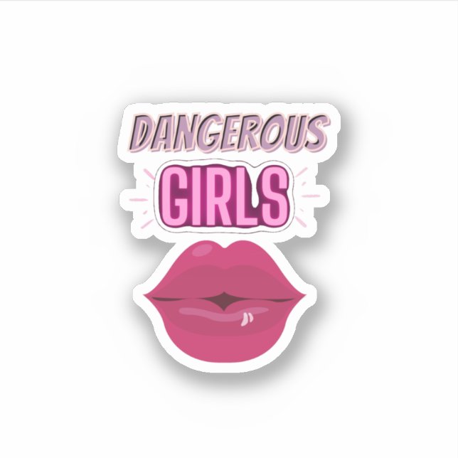 Purple Lips & Dangerous Girls women typography (Front)