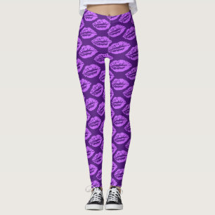 Purple Lips Pattern Leggings