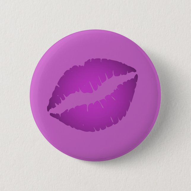 Purple Lipstick 6 Cm Round Badge (Front)