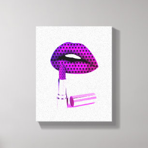Purple Lipstick Canvas Print