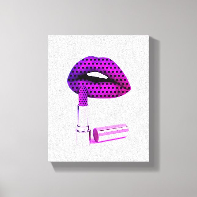 Purple Lipstick Canvas Print (Front)