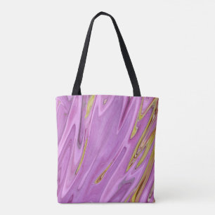Purple liquid design tote bag