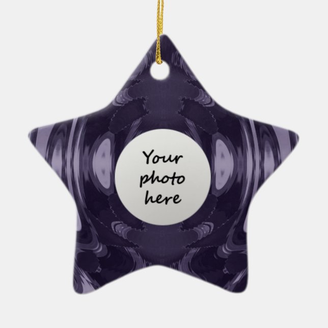 Purple Liquid Mirror Abstract Pattern Art Ceramic Tree Decoration (Front)