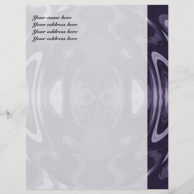 Purple Liquid Mirror Abstract Pattern Art Letterhead Design (Front)