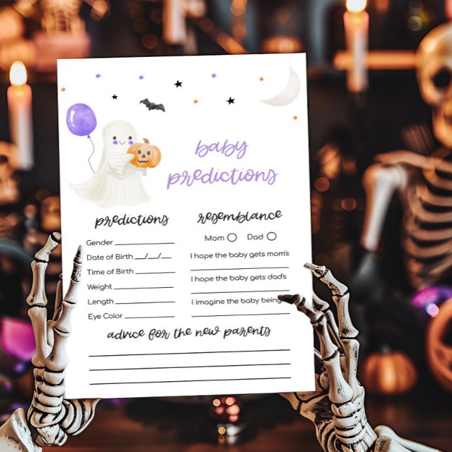 Purple Little Boo Baby Predictions Game (A Little Boo Baby Shower Baby Predictions Game)