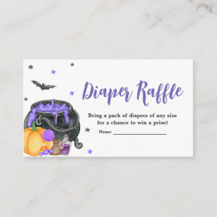 Purple Little Boo Ghost Baby Shower Diaper Raffle Enclosure Card