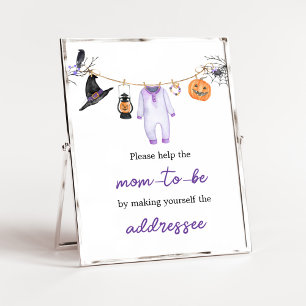 Purple Little Boo Halloween Envelope Station Poster
