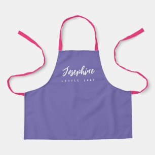 Purple Little Chef Script Name personalised Kids Apron