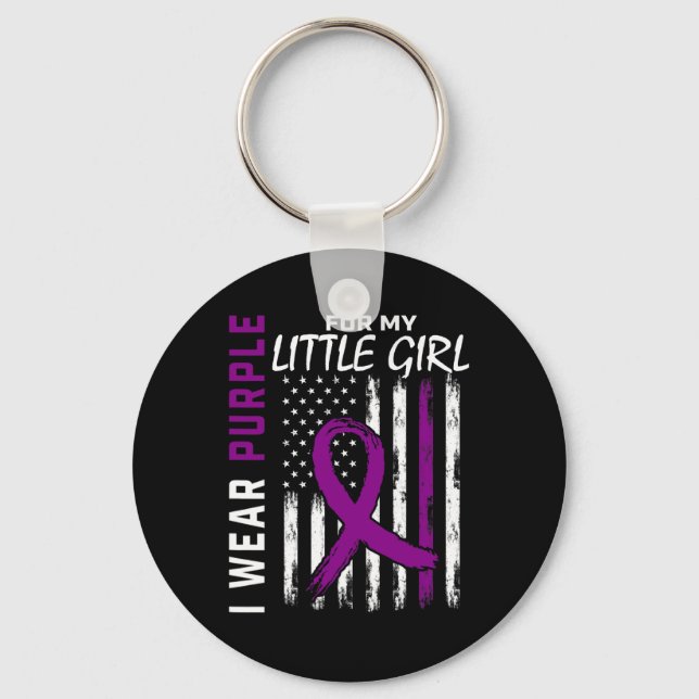 Purple Little Girl Daughter Epilepsy Awareness Ame Key Ring (Front)