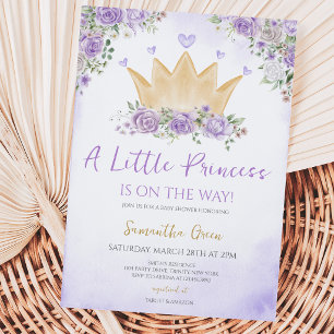 Purple Little Princess Baby Shower Invitation