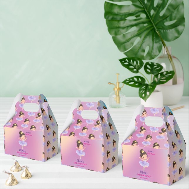 Purple Little Princess Ball Favour Box (Multiple)