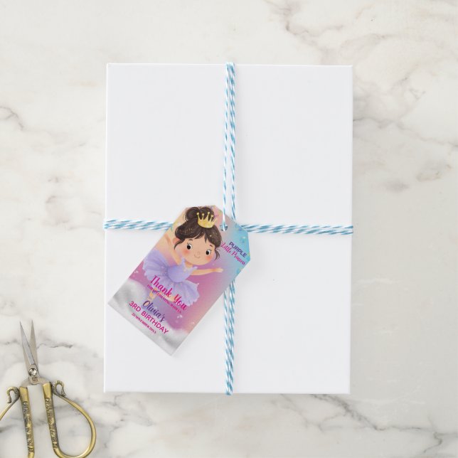 Purple Little Princess Ball Gift Tag (With Twine)